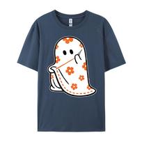 Halloween Costume Sewing Ghost Boo Funny Sewing Lovers Women White Graphic Tee Natural Tops Alphabet 4XL black