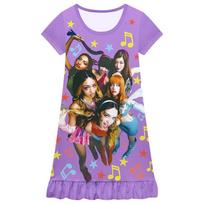 82977 Children Girls KATSEYE Print Soft Short Sleeves Dress 150cm violetinė