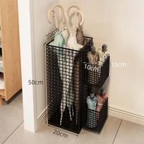 3 vnt./rinkinys Lietaus skėčių laikiklis su surinkimo padėklu, didelės talpos skėčių kibiras, skėčių laikiklis, viešbučiui Black with 2 Rack gray