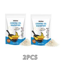 Cooking Oil Solidifier Powder Hot Grease Hardener For Used Fryer Oil Waste Vegetable Lard Eco Friendly Kitchen Cleaning Tool 2PCS white