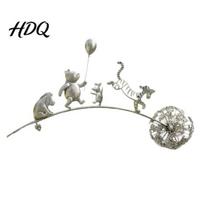 Charming Garden Decoration Animal Stake Rustic Yard Art Decorations with Dandelion Accent Metal Decor Piece Sculpture for Lawn Patio Flower Bed And 1pc B gray