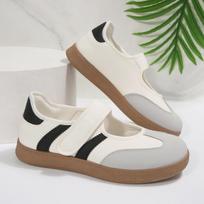 Plus Size Mary Jane Velcro Ballet Flats - Comfortable Casual Sporty Shoes 39 gray