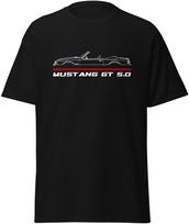 Classic Mustang GT 5.0 Convertible Outline T-shirt XL black