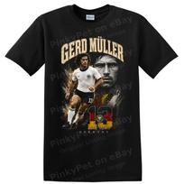 Gerd Muller Vakarų Vokietija Futbolo Marškinėliai Legendos Veiksmo Portretas 13 Marškinėliai M black