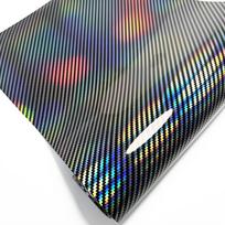 9D Seven-Color Laser Rainbow Carbon Fiber Full Car Wrap Kit for Center Console & Rearview Mirror. 30cm x 152cm