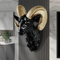 Contemporary Chic Ewe Head with | Bold centerpiece, WallMounted Design, for Living Room black
