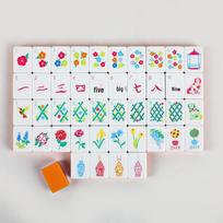 Four-Layer Color-Blocked Acrylic Mahjong Tiles, Orange with Hand-Rubbed American and European Styles Orange white