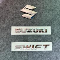 ABS Sidabrinės Priekinės Grotelės Galinės Bagažinės Emblemos Lipdukai SUZUKI SWIFT 3D Automobilio Logotipo Ženklelis Vandeniui Atsparūs Automobilio Stiliaus Aksesuarai gray