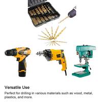 99pcs Straight Shank Twist Drill Set High Speed Steel Ti Plating Drill Bits Kit Punching and Drilling Accessory Twist