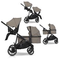 EasyGo Duoflex Savana Beige Dvynukų vežimėlis 2 sėdynės ir 1 lopšys