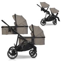 EasyGo Duoflex Savana Beige Dvynukų vežimėlis 2 sėdynės ir 2 lopšiai