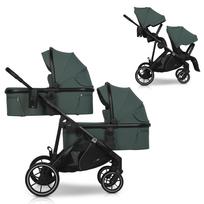 EasyGo Duoflex Sage Green Dvynukų vežimėlis 2 sėdynės ir 2 lopšiai