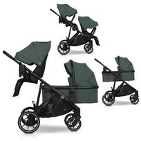 EasyGo Duoflex Sage Green Dvynukų vežimėlis 2 sėdynės ir 1 lopšys