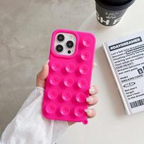 Siurbiamoji minkšto silikono telefono dėklas, skirtas iPhone 11 13 16 12 14 Pro 15 Pro Max Plus, neslystantis, atsparus smūgiams buferis, saldainių spalvos dangtelis For iPhone 12 12Pro pink