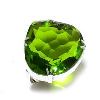 Peridoto brangakmenis 925 svarų sterlingų sidabro Dovanų papuošalas Žiedo dydis 8.5 green