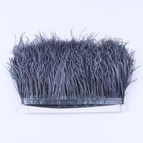 1 metras Natūralių Stručio plunksnų Apvadų Juostelė 6-15 cm Sijonui DIY Drabužiai Juoda Balta Stručio plunksnos Vestuvių Dekoracija 6-8 cm tamsiai pilka spalva