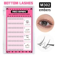 Self Adhesive Bottom Lashes No Glue Needed Reusable Under Eyelash Korean / Makeup DIY Individual Manga Lash Clusters pink