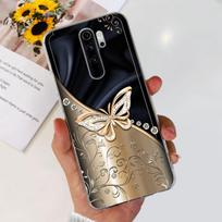 Dėklas Xiaomi Redmi Note 8 Pro, mielas gėlių katės raštas, minkštas silikonas TPU, telefono dėklai Redmi Note 8Pro Redmi Note 8 Pro black