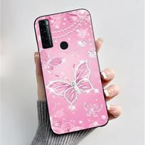For TCL 20 SE Case 20SE Silicone Flower painted TPU Black Funda for TCL 20 SE Case TCL20SE TCL20 SE Protector Coque etui Shell TCL 20 SE pink