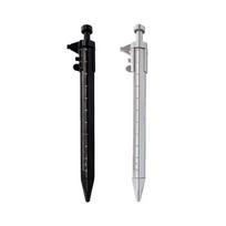 2 in 1 Multifunction Caliper Type Bullet-tip Design 0.5mm Ballpoint Pen with Measuring Ruler Student Tools Creativity Stationery gray