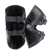 Warm Motorcycle Kneepad PU Leather Motorbike Riding Knee Pads Windproof Coldproof Winter Outdoor Protective Guard Accessories China Mainland black