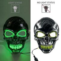 Carnival LED Glowing Mask Luminous Skull Mask Horror Masquerade Party Neon Skeleton Mask Festival Halloween Props black