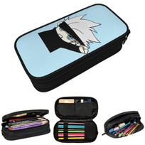 Gojo Manga Kawaii Japanese Anime Pencil Case for Boy Girl School Pen Box Pencil Bag Stationery Supplies Pen Holder Bag 21x10.5x5cm white