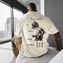 2026 New Summer Hot 2026 New Son Goku Anime Dragon Ball Printed T-Shirt Men's and Women's Fashion Breathable T-Shirt Men's Tops M gray