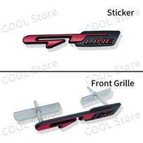 GT line Car c15 Emblem Metal Side Fender Trunk Badge For Kia K3 K5 K9 Forte Ceed Cerato For Peugeot Car Front Hood Grille Decoration Stickers