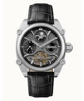 Ingersoll „Varsity Sun And Moon Phase“ odinis dirželis, skeletas, pilkas ciferblatas, automatinis vyriškas laikrodis I15402 pilka
