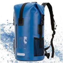 Neperšlampama kuprinė-maišas AQ0024 su kišenėmis ir diržais, 35L, IPX6, mėlyna/juoda
