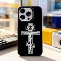 Orthodox Christian Cross For iPhone 17,16,15,14,13,12,11,Pro,Max,Plus,E,Air,Mini Anti Fall Black Matte Hard Bumper Phone Case iPhone16plus