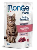 Monge Cat Fresh Pouch Sterilised Pate with Chunkies Rich in Beef 85 g | 17071 | 8009470301084