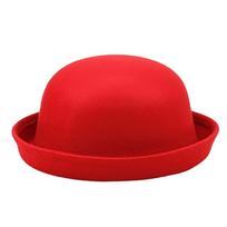 Children's Wool Blend Beret Hat Round Dome Small Brimmed Fashionable Soft Warm Autumn Winter Performance Hat Size 54cm Suitable for Boys and Girls One Size raudona