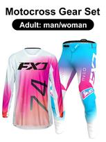 motocross gear set Enduro cross Jersey Pant Kits Racer Gear Set Off-road Mens Kits Women's mountain Downhill Motorcycle MX S-30 pink