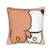 1Pc Bubu Dudu Milk Mocha Bear Pillow Cover, 18×18 Short Plush, Double-Sided Print, Invisible Zipper Peach skin 18*18(CM)-1Pcs beige
