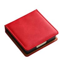 PU Leather Name Cards Sticky Note Holder Organizer for Student Journalist Writer raudona