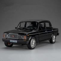 1/18 LADA 2107 Klasikinis automobilis Lydinio automobilio modelis Metalinis liejimo transporto priemonės Automobilio modelis Simuliacinis garsas ir šviesa Kolekcija Vaikų žaislai Dovana juoda