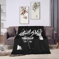 Lady Gaga Abracadabra Mayhem Blankets Flannel Spring Autumn Multifunction Warm Throw Blankets for Sofa Bedroom Bedspreads Size: 100*150cm, Weight: 320 GSM black