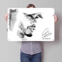 Lewis Hamilton D Printed Texture Poster Personalized Wall Art Retro Metal Tin Signs for Interior Decoration Living Room House 30x40cm(11.8x15.7inch) gray