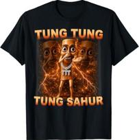 Tung Tung Tung Sahur is Calling Scuba Dance Meme T-ShirtWill be opened in a new window or tab XL brown