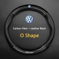 For Volkswagen VW Golf 7 Mk7 Touran Up Jetta Passat B8 Tiguan Carbon fiber Leather Car Steering Wheel Cover Breathable Anti Slip gray