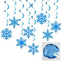 8pcs Ceiling Streamers Christmas Snowflake Streamers Snowflake Vortex Swirl Snowflake Hanging Ornament Snowflake mėlyna