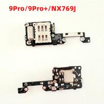 Repair Origina For ZTE Nubia Red Magic 9 Pro 9S Pro+ Plus NX769J SIM Card Reader Board Slot Tray Microphone Flex Cable Replace Red Magic 9S Pro black