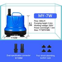 Submersible Aquarium Water Pump Ultra Quiet Bottom Suction Circulating Filter Pump for Fish Tank Pond Hydroponics 7W-A Type blue