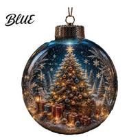 Reindeer And Gingerbread House Decor Glowing Christmas Ornament with Lanyard Unique Styles Miniature Glass Pendant LED Santa Claus Snowman Nutcracker B black