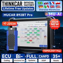 MUCAR 892BT PRO Automobilinis diagnostikos skaitytuvas OBD2 Visos sistemos DI Automobilio diagnostikos įrankiai ECU kodavimas Topologijos žemėlapis J2534 DOIP CANFD 8 inch Battery Powered