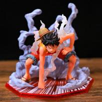 HOT Anime One Piece Figure Second Gear Luffy Super Pitched Battle Scene PVC Doll Collection Desk Ornament Model Toys Gift No box gray