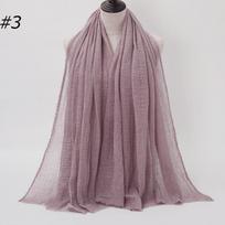 Plain Wrinkle Wrap Cotton Viscose Long Shawl Scarf Women Crinkle Hijab Shawl Muslim Head Hijab Scarf gray
