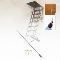 Ladder Pull Down System Kit Attic Hook Replacement for Cord Rope Portable Lightweight white